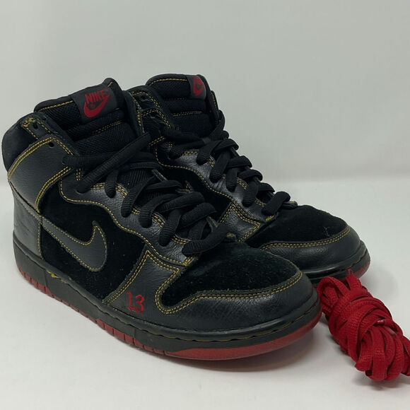 2004 Nike SB Dunk High Unlucky 13 Black Red 305050-001 Size US 9.5 - Picture 12 of 12